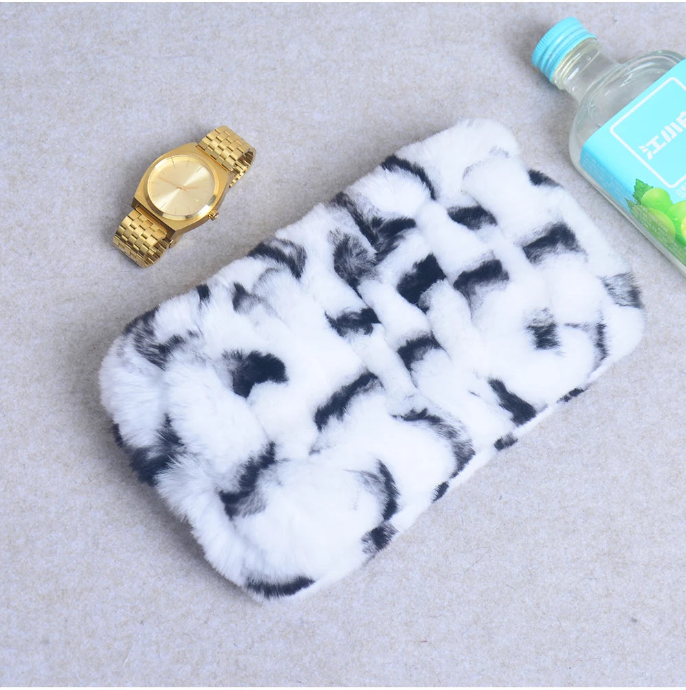 Women Handmade Stretch 100% Real Rabbit Fur Scarf Knit Genuine Rex Rabbit Fur Headbands Girls Natural Rabbit Fur Ring Scarves Beauty World Shop