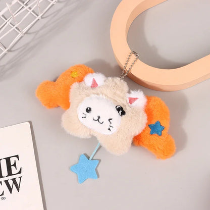 1PC Star Pendant Key Chain Doll Album Plush Pendant Doll School Bag Decoration Gifts Beauty World Shop