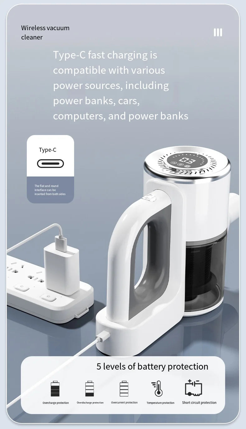 Cordless Wireless Vacuum Cleaner Handheld USB Chargeable Multifunction Suction Mopping All-in-One Home Cleaning Machine Beauty World Shop