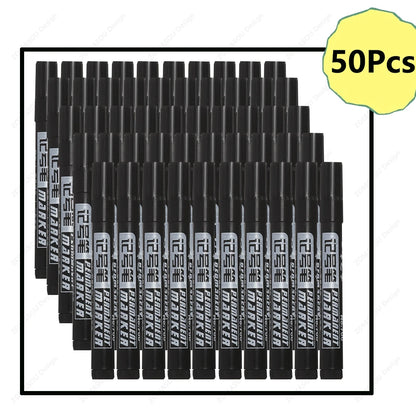 1-100Pcs Waterproof Oil-based Marker Pen Quick Dry Black Blue Red Ink Permanent for Metal Glass Stationery Art School Supply Beauty World Shop