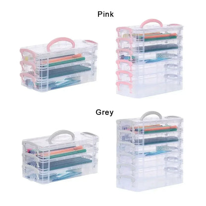 3/6-layer Paintbrush Box Watercolor Detachable Pen Storage Box Color Multi-function Stationery Organizer School Supplies Beauty World Shop