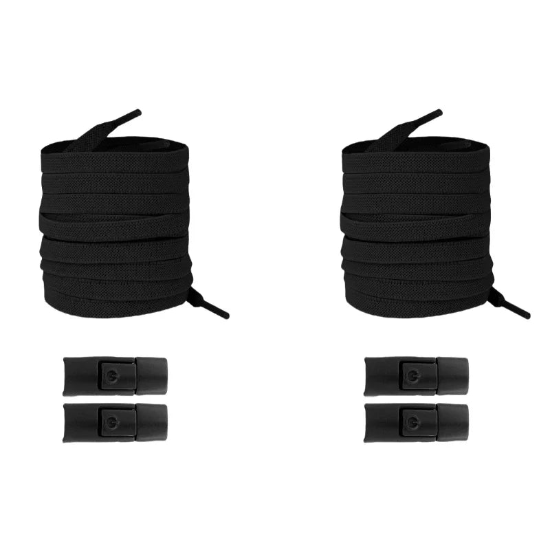 New Without Ties Elastic Laces No Tie Shoe Laces Press Lock Shoelaces Sneaker Kids Adult 8MM Widened Flat Shoelace for Shoes Beauty World Shop