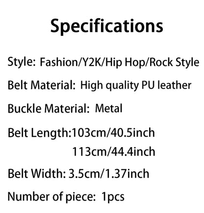 Trend Rivet Belt Heavy Metal Belt Men Women Punk Nightclub Rock Style Belt Jeans Belt Y2K Belt Fashion Decoration Women's Belts Beauty World Shop