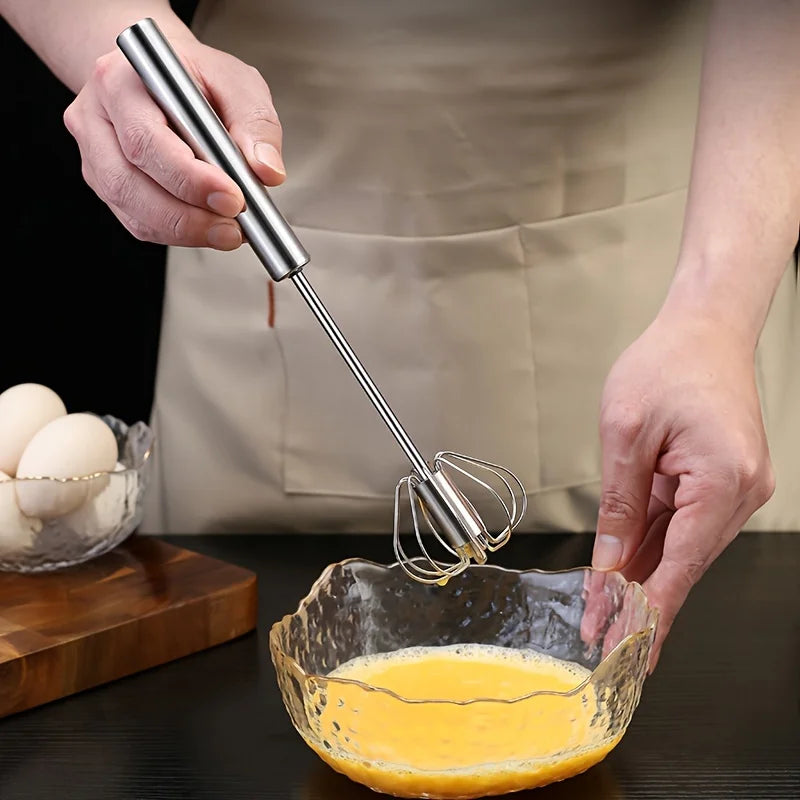 Stainless Steel Egg Beater Durable Semi-Automatic Mixer for Effortless Egg Cream Mixing Stirring and Beating for Kitchen Baking Beauty World Shop