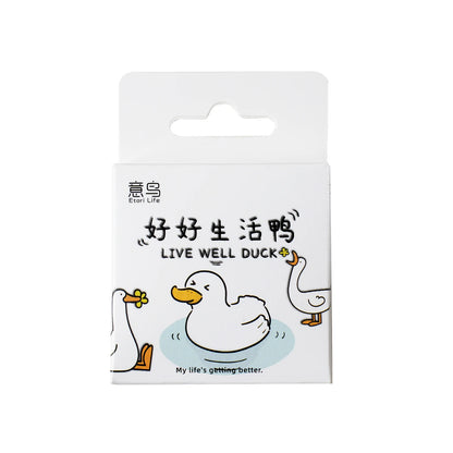 Etori Life46pcs/pack Good Life Duck Album decorative stickers Self-adhesive stickers for DIY student stationery notebook diary Beauty World Shop