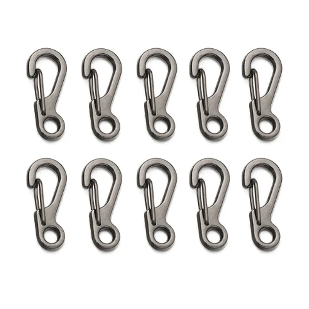 4/10Pcs Carabiner D-Ring Key Chain Spring Clips Mini Aluminium Alloy Hang Buckle Survival EDC Gear Outdoor Camping Keyring Tool Beauty World Shop