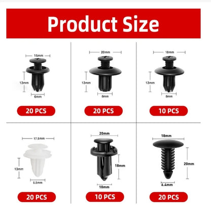 GM Rivet OPP Bag Or Box 6 Kinds of Auto Parts Quick Fastening Plastic Buckle 100 Pieces Mixed Beauty World Shop