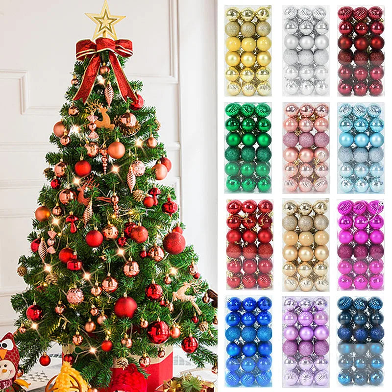 1box Christmas Balls Christmas Tree Ornaments Ball Xmas Hanging Tree Pendants Home Party Decor 2026 New Year Gift Noel Navidad Beauty World Shop