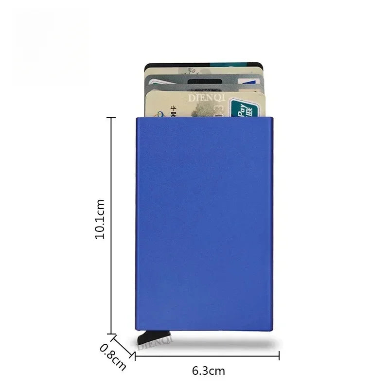 Small and Practical Pop Up Minimalist Smart Wallet Thin Slim RFID Credit Card Holder for Men Women Metal Purse Mini Wallets Beauty World Shop
