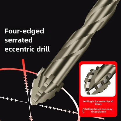 High-Four-edged serrated eccentric drill for dry drilling of ceramic tiles, glass, marble, concrete, stainless steel drill bits Beauty World Shop