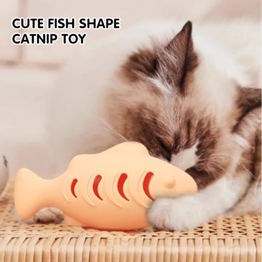 Silicone Treat Dispensing Fish Teeth Cleaning Self-Playing Boredom Relief Cats Wand Kitten Chew Resistant Molar Interactive Toy Beauty World Shop