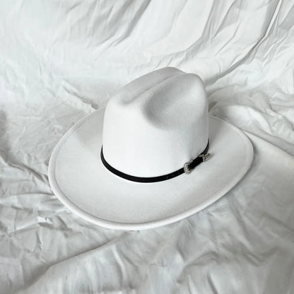 Vintage Western Cowboy Hat For Men's Gentleman Lady Jazz Cowgirl With Leather Wide Brim Cloche Church Sombrero Hombre Caps Beauty World Shop