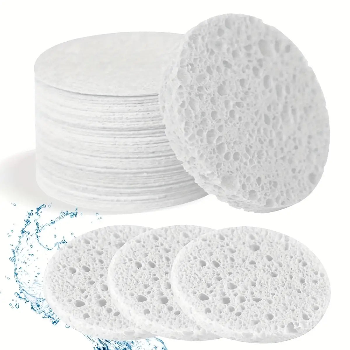 30/60 pieces of natural beauty care sponges, free of alcohol and fragrances, for facial cleansing and exfoliation sheets Beauty World Shop