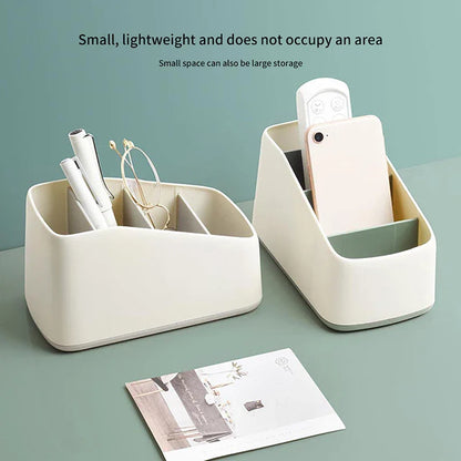 Remote Control Holder 4 Slot Desktop Storage Box Tv Remote Control Phone Trapezoidal Basket Stationery Organizer Case Home Hotel Beauty Trend Shop