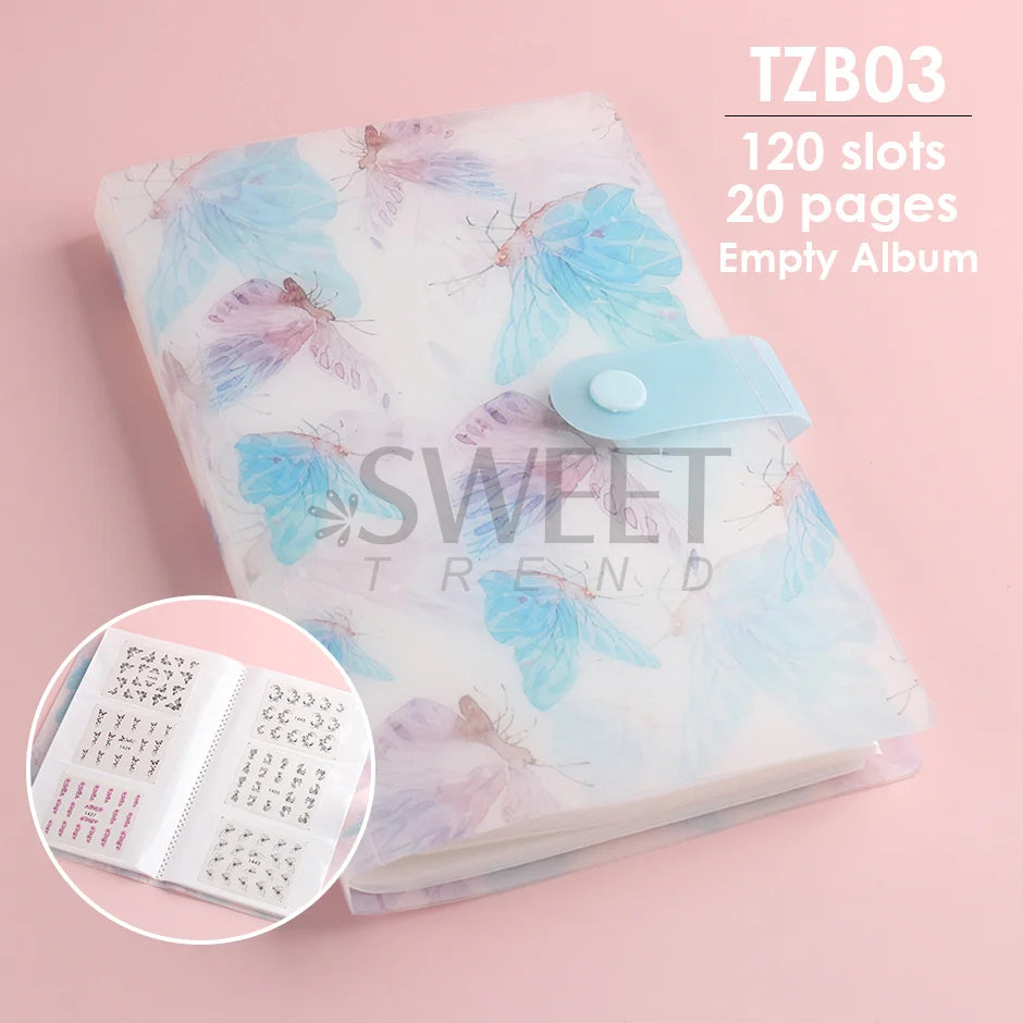 100 Slots Empty Nail Art Sticker Storage Book Album Exhibition Decals Collecting Organizer Holder Display Notebook Manicure Tool Beauty World Shop
