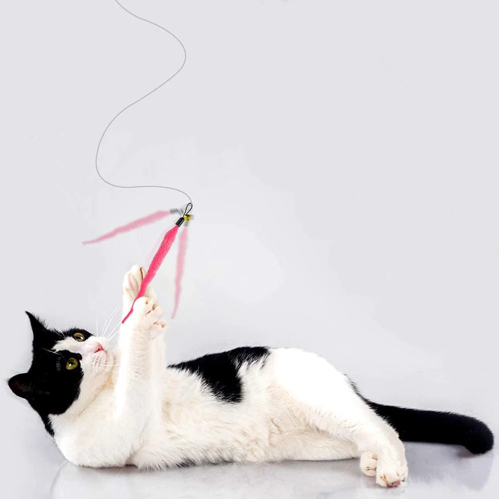 Replace Plush Cat Toy Accessories Worms Replacement Head Funny Cat Stick Pet Toys 5/10/6/11 Pcs Beauty World Shop