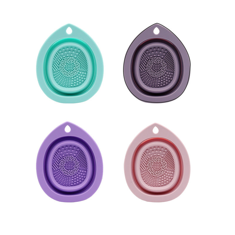 Silicone Makeup Brush Cleaner Folding Powder Puff Cleaning Bowl Eyeshadow Brushes Washing Soft Mat Beauty Tools Scrubber Box Beauty World Shop