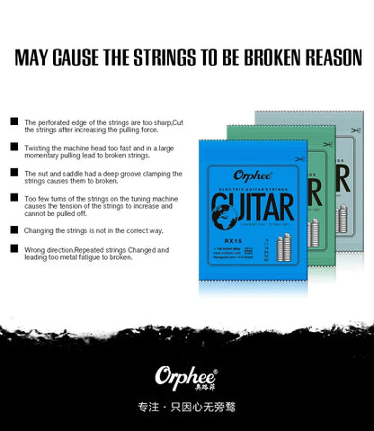 Orphee 1/5/10 Pcs Electric Guitar Strings Set RX Series Hexagonal Carbon Steel 6 String for Electric Guitar Accessories&Parts Beauty World Shop