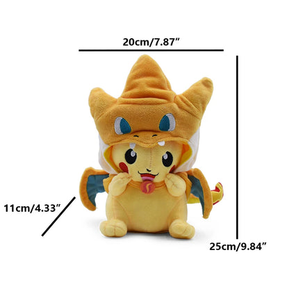 Cos Eevee Pikachu Cosplay Plush Toys Charizard Peluche Lucario Stuffed Animal Doll Collectible Gift,Cartoon 20-30CM Beauty World Shop