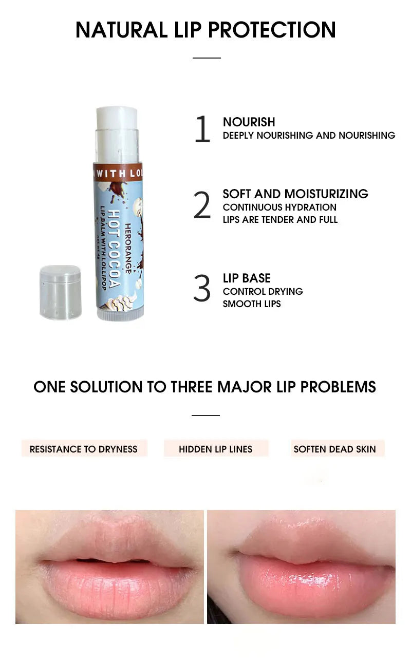 Multi flavor lollipop lipstick Hot Cocoa Lip Mask Moisturizes, moisturizes and reduces lip lines for men and women Beauty Trend Shop