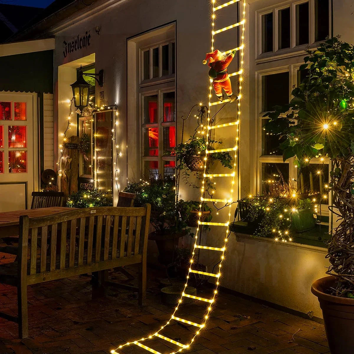 3M Santa Claus Climbing Ladder Outdoor Christmas Decoration Home Garden Cristmas Tree Ornement New Year Gift Xmas Tree Decor Beauty World Shop