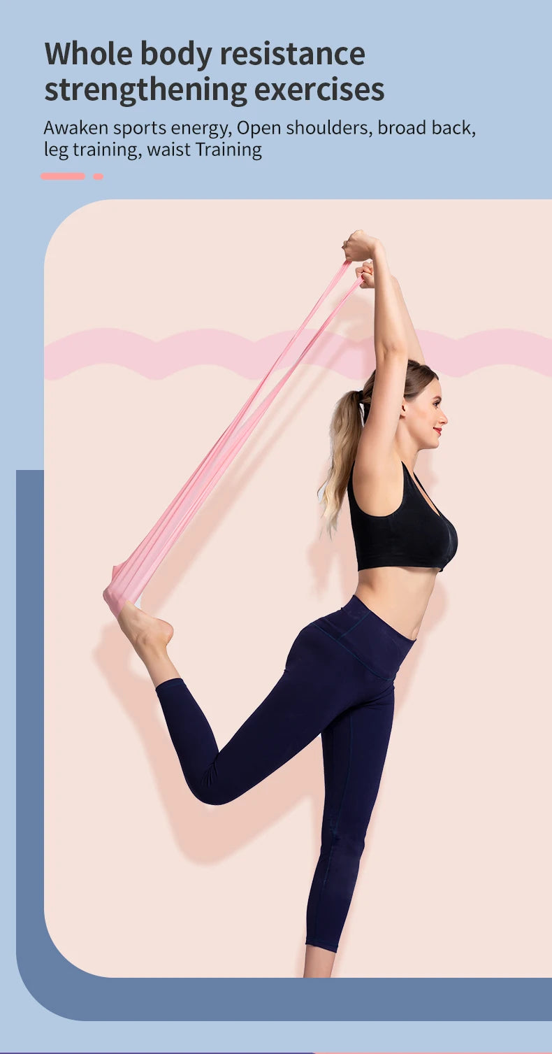 Yoga Pilates Elastic Resistance Band Fitness Training Band 150cm Fitness Elastic Rubber Gym Natural Rubber Beauty World Shop