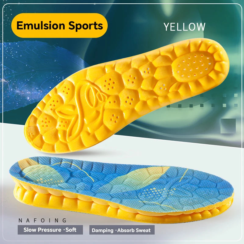4D Cloud Technology Sports Insoles for Shoes PU Sole Soft Breathable Shock Absorption Cushion Running Orthopedic Care Insoles Beauty World Shop