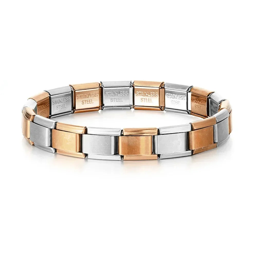 2024 New Popular Fashion Italian Module Charm Links Fit 9mm Bracelet Stainless Steel Links Jewelry Making Beauty World Shop