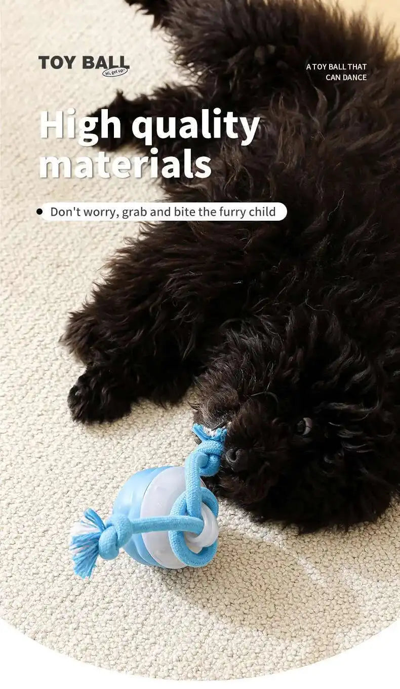 Interactive Dog Toys Smart Rolling Ball With Rope Motion Activated Automatic Moving Squeaky Dog Training Puppy Chew Toy Balls Beauty World Shop