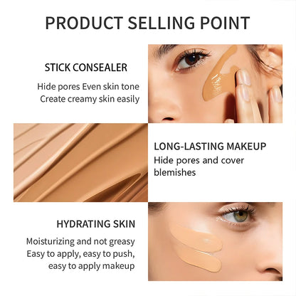 O'CHEAL Temperature Changing Foundation Stick Facial Coverage Blemishes Pores Double-Headed Face Matte Makeup Foundation Cream Beauty World Shop