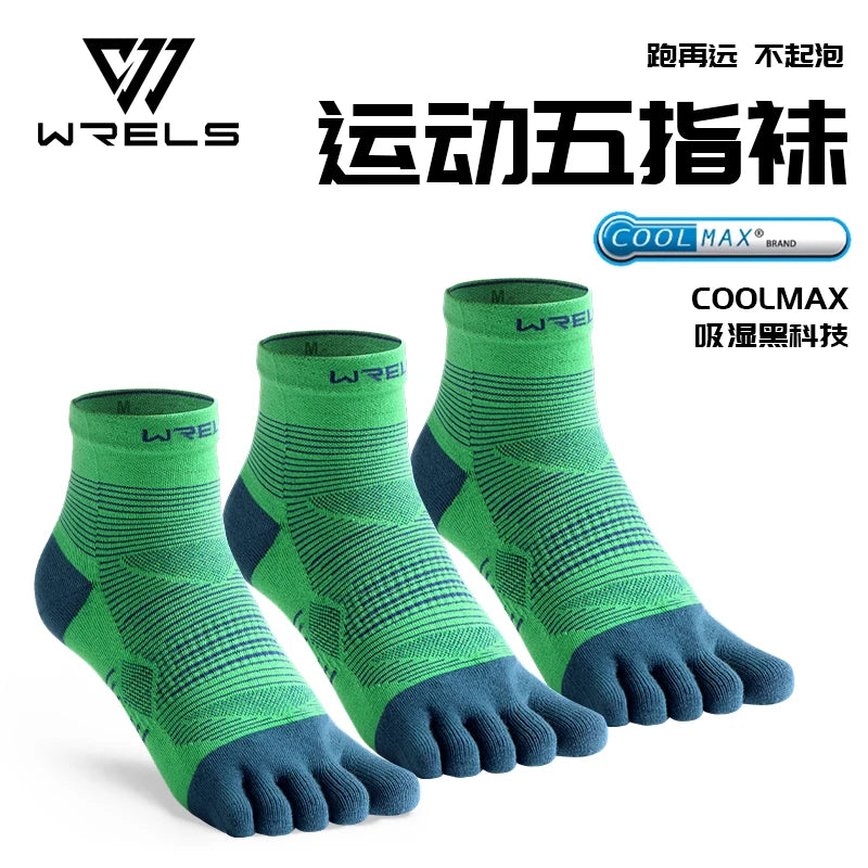 WRELS Coolmax Sports Socks Comfy Elastic Shock-proof Breathable Run Knitted Socks High Performance Athletic Five Toe Socks Beauty World Shop