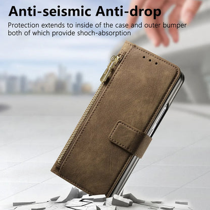 2 in 1 Magnetic Zipper Cards Solt Wallet Leather Case For Samsung Galaxy Z Fold 8 ultra 7 6 5  Wireless Charging Bag Purse Cover Beauty World Shop
