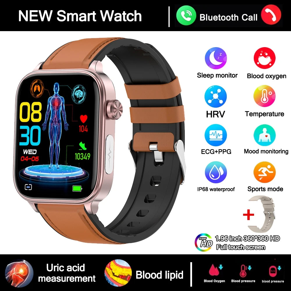 2025 New 24-Hour Health Monitoring Smart Watch Men Uric Acid Blood Lipids Heart Rate Bluetooth Call Smartwatch Women Beauty World Shop