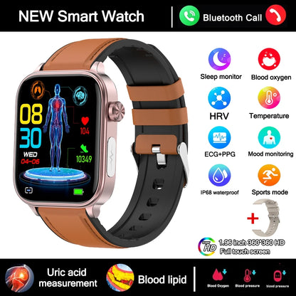 2025 New 24-Hour Health Monitoring Smart Watch Men Uric Acid Blood Lipids Heart Rate Bluetooth Call Smartwatch Women Beauty World Shop
