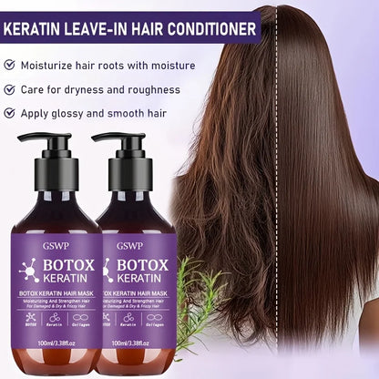 GSWP Botox Keratin Hair Mask, moisturizes and strengthens damaged hair, reduces frizz, split ends and tangles.100ml/200ml Beauty World Shop