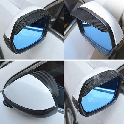 2Pcs Carbon Fiber Car Rearview Mirror Rain Shield Eyebrow Flexible Car Rearview Mirror Rain Shield Protector Eyebrow Rain Cover Beauty World Shop