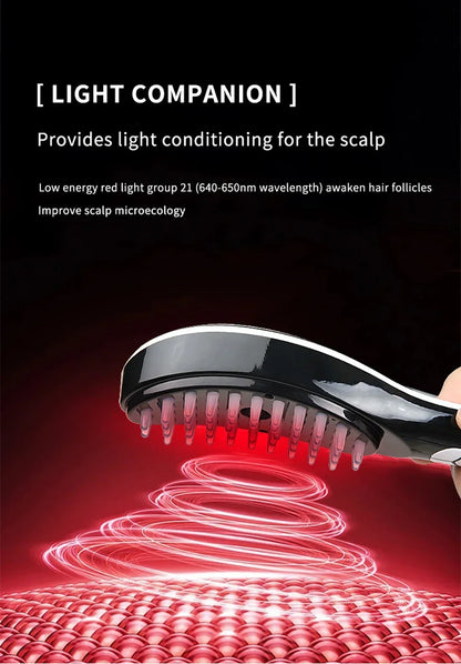 Anti Hair Loss Scalp Care Electric Massage Comb Red and Blue Light Therapy Scalp Vibration Massage Brush Hair Growth Massager