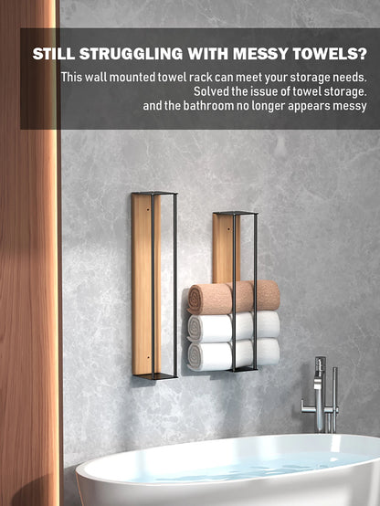 Bathroom wall mounted towel rack, bathroom decorative towel rack, towel hanging rack, roll towel storage, no drilling required Beauty World Shop