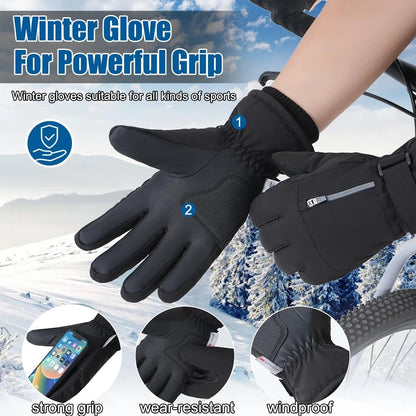 GTUBIKE Waterproof Men’s Women’s Winter Cycling Gloves Thermal Touchscreen Ski Gloves for Running Outdoor Sports Gloves Beauty World Shop