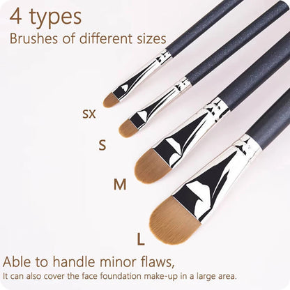 Flat Round Ultra-thin Foundation Concealer Makeup Brush Professional Contour Liquid Cream Concealer Make-up Tool 4 Types Sizes Beauty World Shop