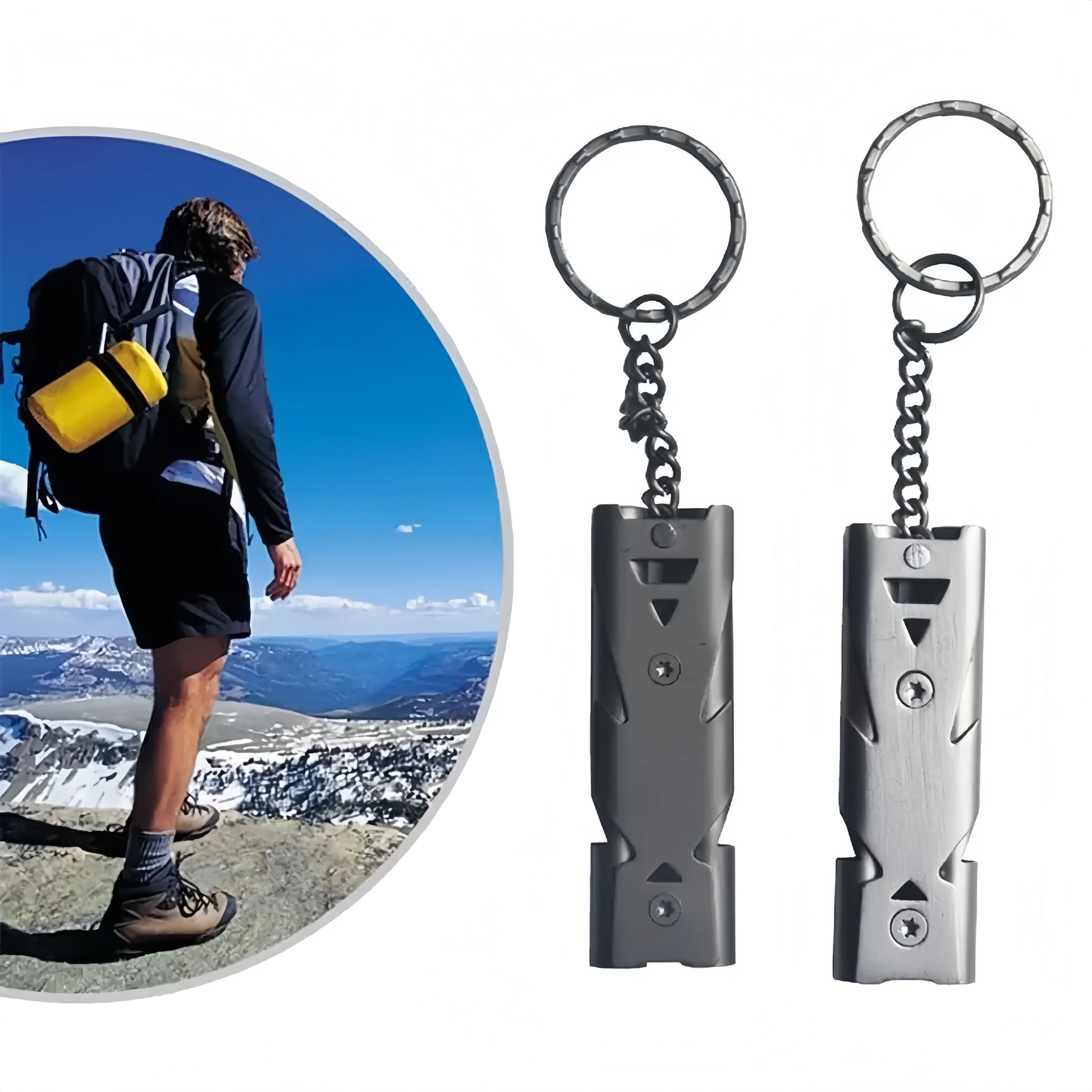 Survival Whistle Keychain–High Decibel,Emergency Whistle for Outdoor,Camping&Hiking–Double Tube Design,Loud Safety AlarmPortable Beauty World Shop