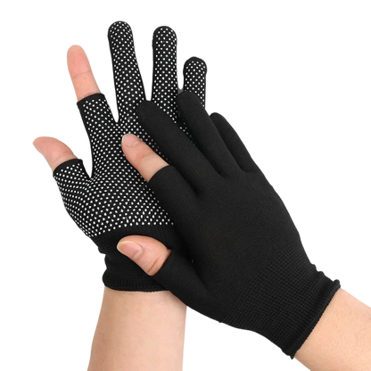 Non-slip Touchscreen Nylon Gloves Men Women Summer Outdoor Riding Sport Fitness Breathable Non-slip Sunscreen Half Finger Gloves Beauty Trend Shop