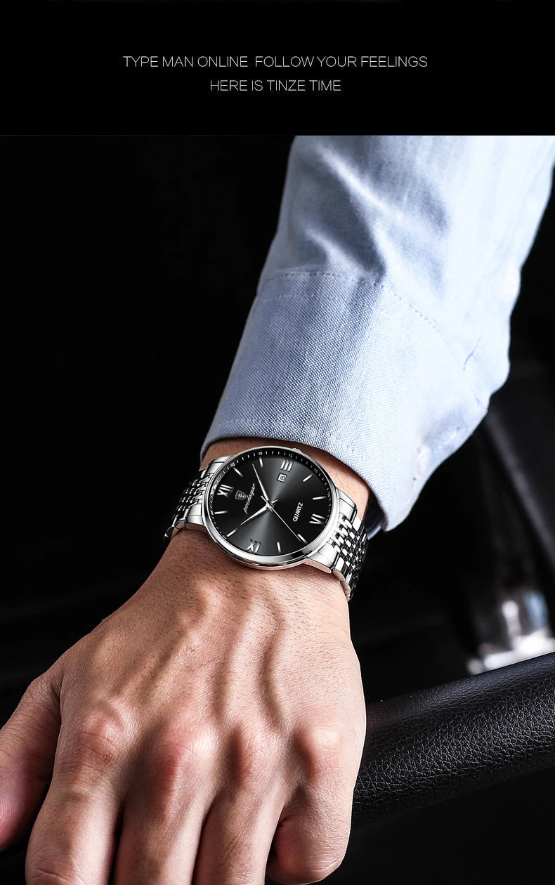 POEDAGAR Luxury Sports Men's Wristwatch Stainless Steel Waterproof Date Man Watch High Quality Casual Fashion Quartz Men Watches Beauty World Shop