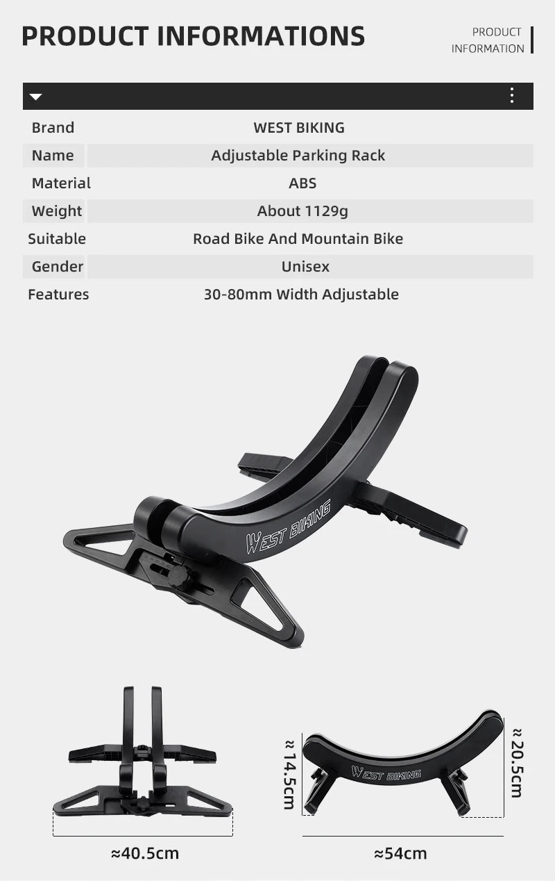 WEST BIKING Adjustable Bicycle Parking Rack MTB Road Bike Indoor Garage Storage Stand Bike Repair Stand Cycling Accessories Beauty World Shop