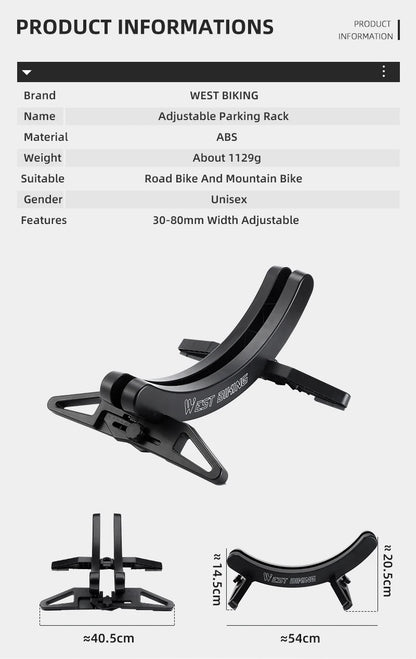 WEST BIKING Adjustable Bicycle Parking Rack MTB Road Bike Indoor Garage Storage Stand Bike Repair Stand Cycling Accessories Beauty World Shop