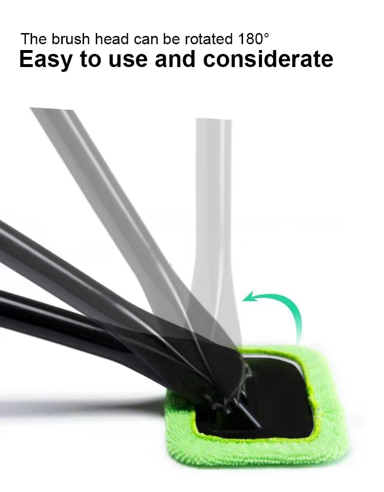 Car Window Cleaner Brush Kit Windshield Cleaning Wash Tool Inside Interior Auto Glass Wiper with Long Handle Car Accessories Beauty World Shop