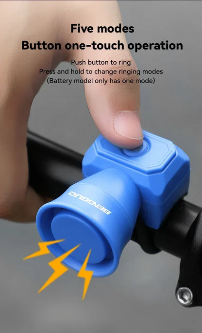 Bicycle Horn Mountain Bike Battery/USB Charging Waterproof Electronic Bike Bell Riding Equipment Children's Scooter Accessories Beauty World Shop