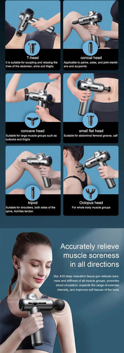 Portable Fascia Gun Vibration Massage Gun For Body Neck Back Deep Muscle Relaxation Fitness Slimming One Head Beauty World Shop