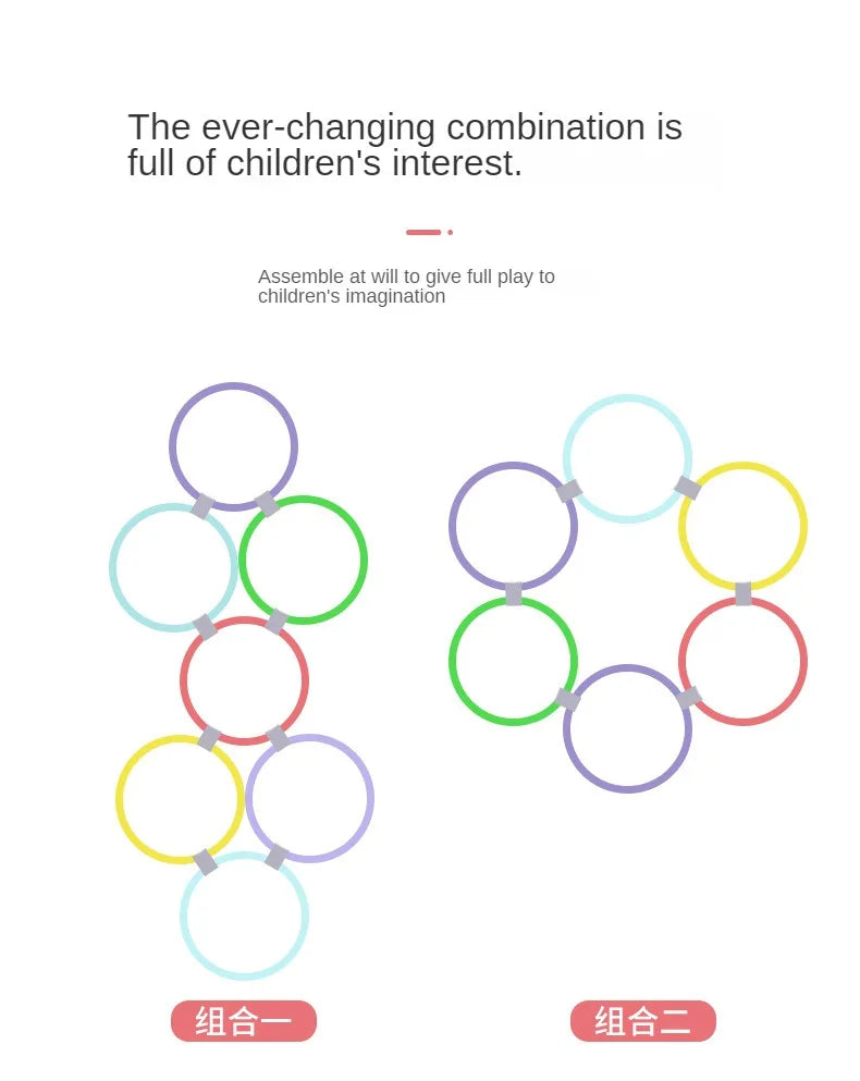 New Outdoor Kids Funny Physical Training Sport Toys Lattice Jump Ring Set Game 10 Hoops 10 Connectors for Park Play Boys Girls Beauty World Shop