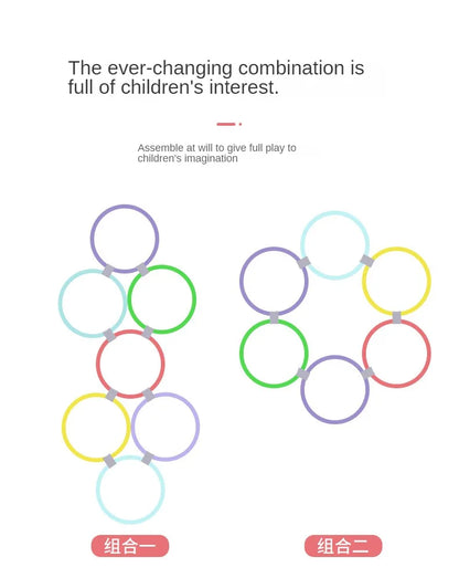 New Outdoor Kids Funny Physical Training Sport Toys Lattice Jump Ring Set Game 10 Hoops 10 Connectors for Park Play Boys Girls Beauty World Shop